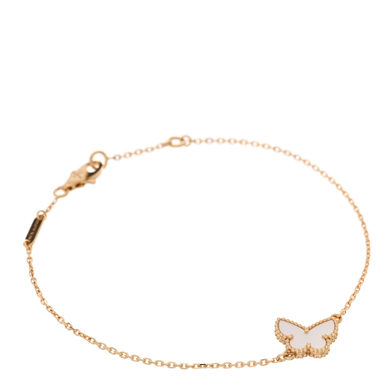 Van Cleef & Arpels 18K Yellow Gold Mother of Pearl Sweet Alhambra Butterfly Bracelet 1 of 5