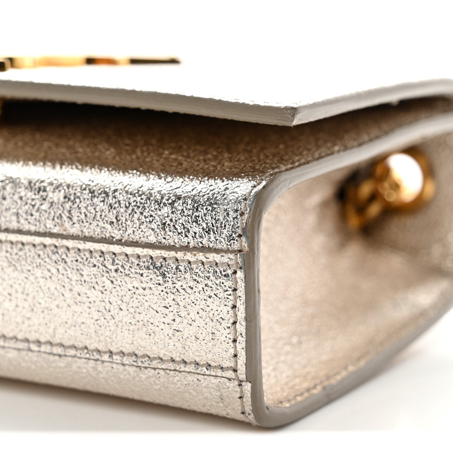 Metallic Calfskin Small Classic Monogram Kate Satchel Platine