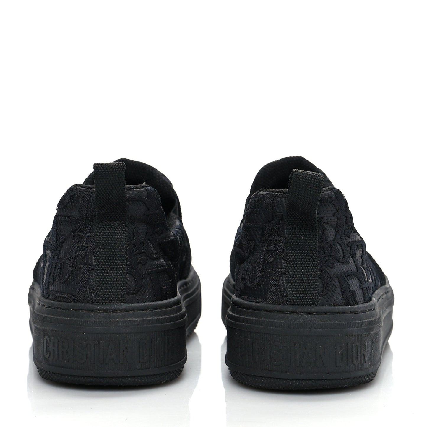 Shiny Technical Fabric Oblique Embroidered Womens Solar Slip On Sneakers 37.5 Black