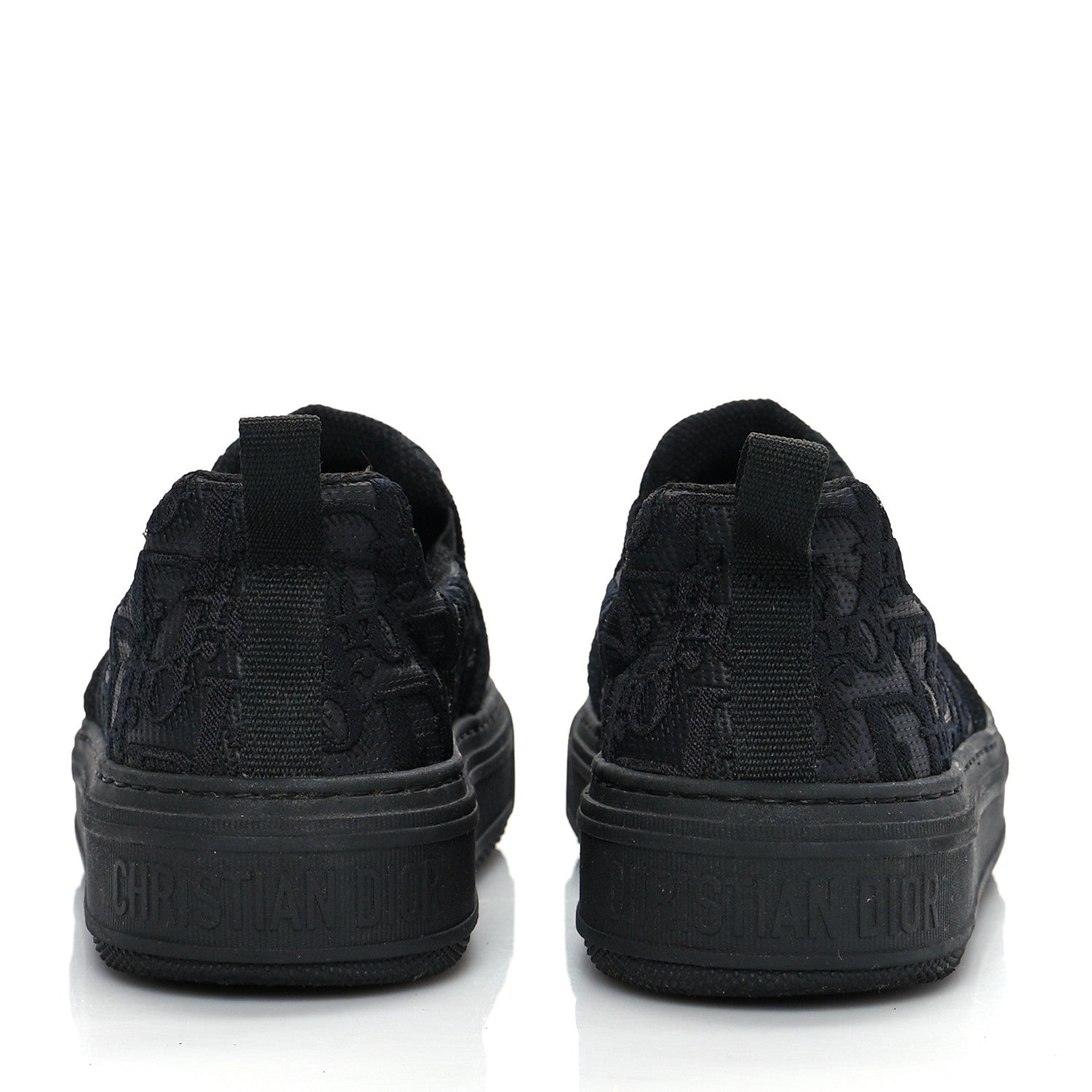 Christian Dior Shiny Technical Fabric Oblique Embroidered Womens Solar Slip On Sneakers 37.5 Black 5 of 9