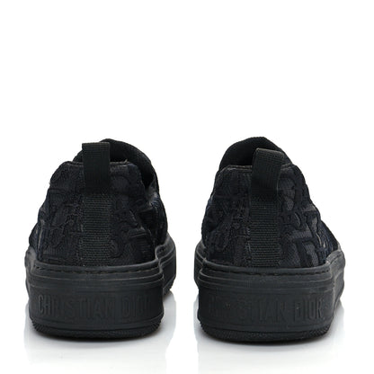 Christian Dior Shiny Technical Fabric Oblique Embroidered Womens Solar Slip On Sneakers 37.5 Black 5 of 9