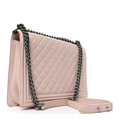 Chanel Lambskin Quilted Large Boy Flap Light Pink 3 of 10
