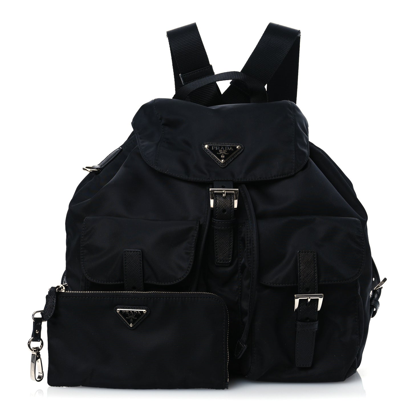 Tessuto Nylon Saffiano Medium Backpack Black
