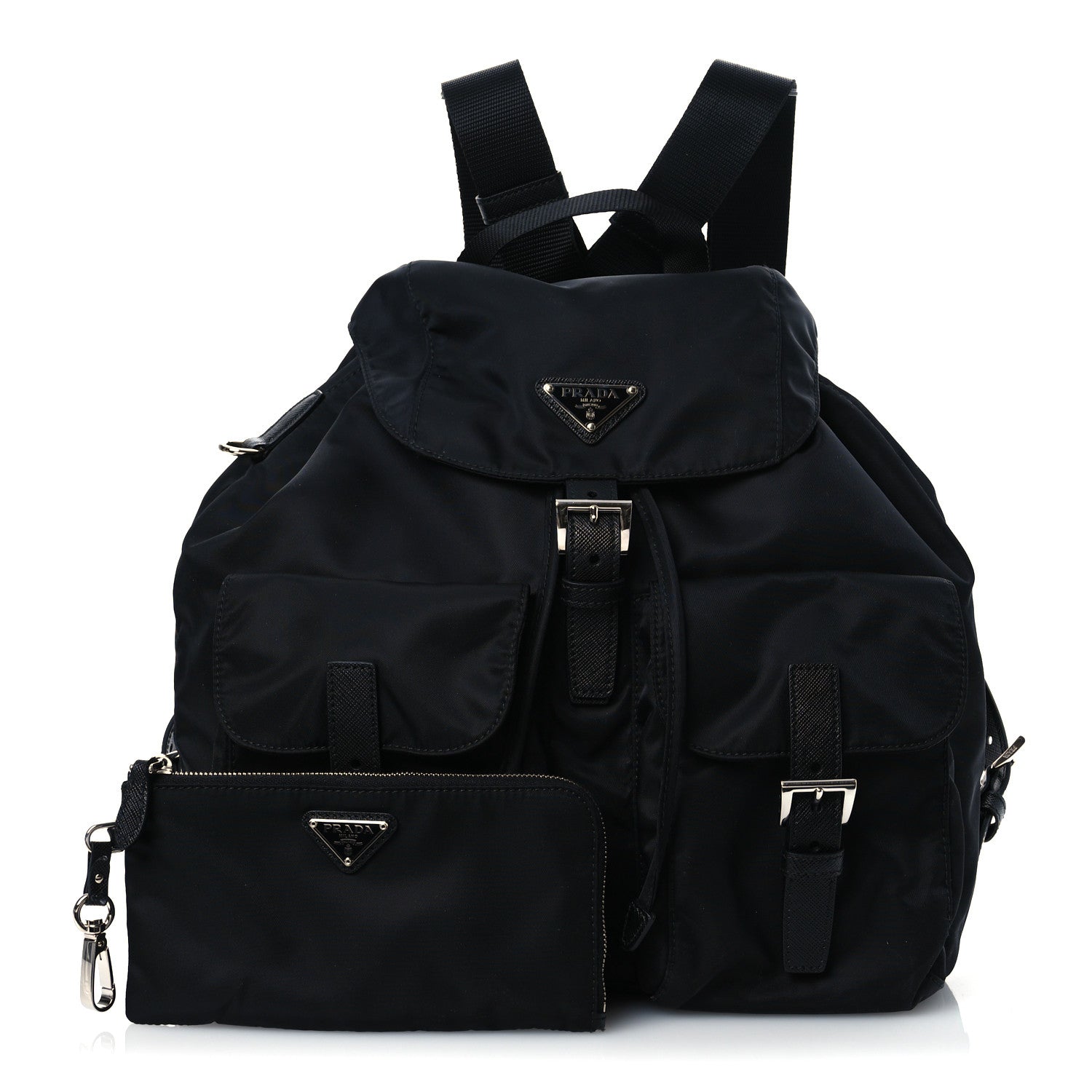 Prada Tessuto Nylon Saffiano Medium Backpack Black 3 of 16
