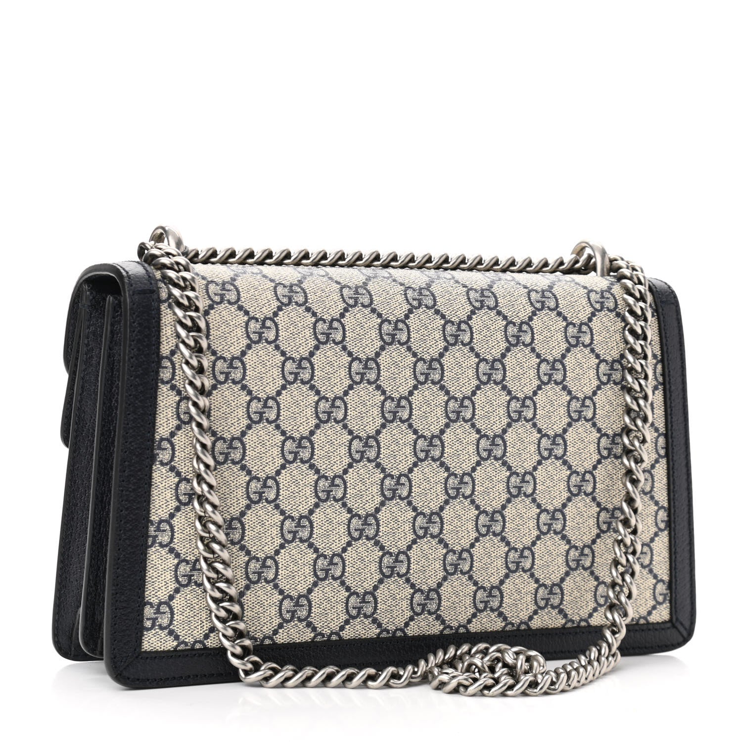 Gucci GG Supreme Monogram Textured Dollar Calfskin Small Dionysus Shoulder Bag Beige Blue 3 of 9