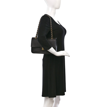 Chanel Grained Calfskin Medium Classic Pure Double Flap Black 2 of 8