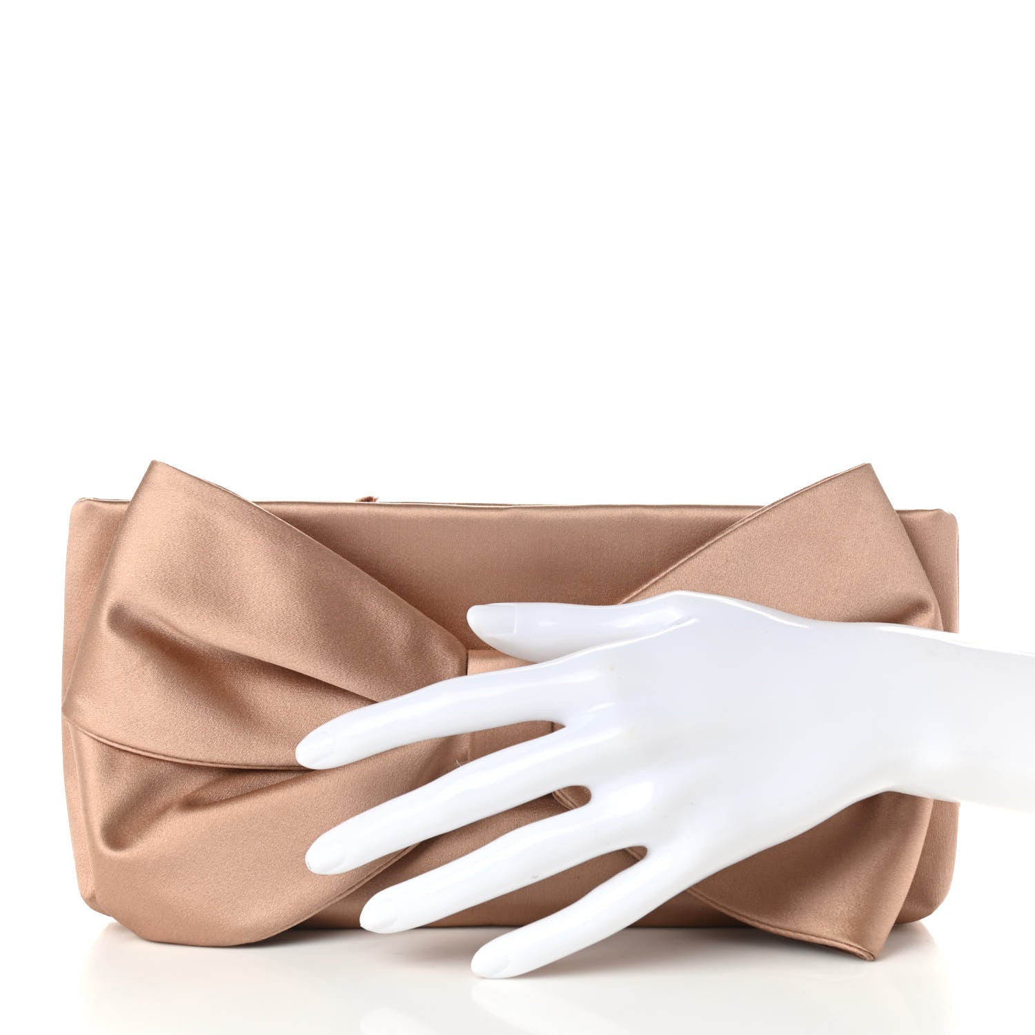 Valentino Garavani Satin Bow Clutch Poudre 2 of 10