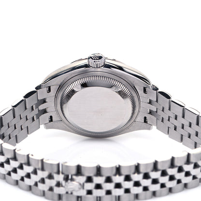 Rolex Stainless Steel 18K White Gold Diamond 28mm Oyster Perpetual Datejust Watch Black 279174 4 of 5