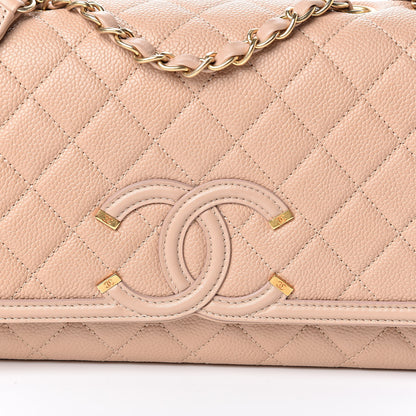 Chanel Caviar Quilted Medium CC Filigree Flap Beige 10 of 10