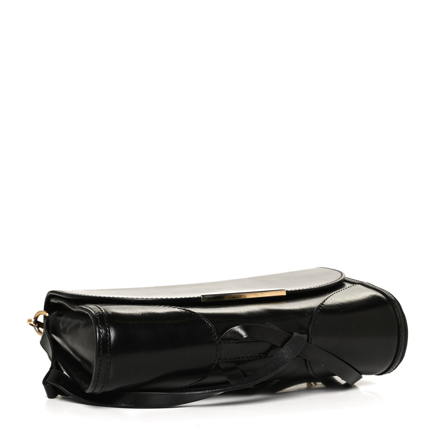 Polished Bridle Leather Small Abbott Crossbody Black