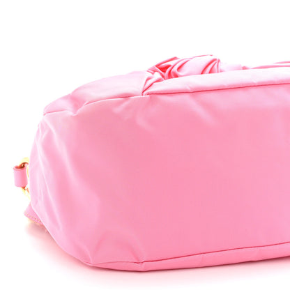 Prada Tessuto Nylon Fiocco Bow Shoulder Bag Begonia 7 of 9