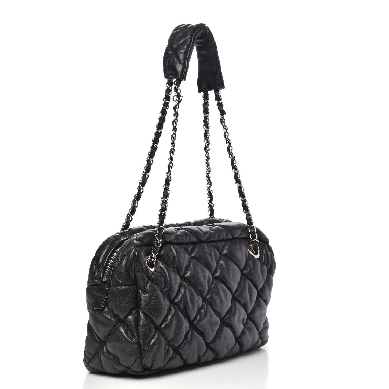 Chanel Lambskin Bubble Quilt Camera Case Black 3 of 10