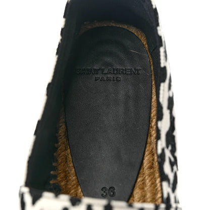 Saint Laurent Canvas Leopard Print Espadrilles 36 Latte Black 9 of 10