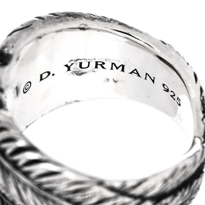 David Yurman Sterling Silver Turquoise Southwest Feather Cigar Band Ring 65 11 4 of 6