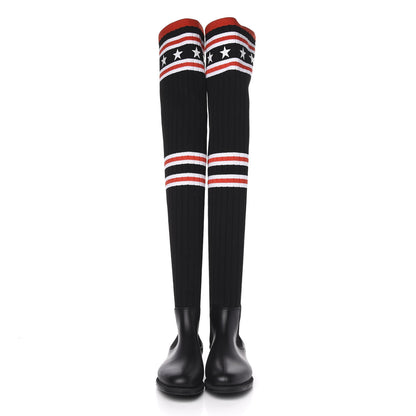 Givenchy Knit Rubber Storm Over The Knee Boots 37 Black 2 of 7