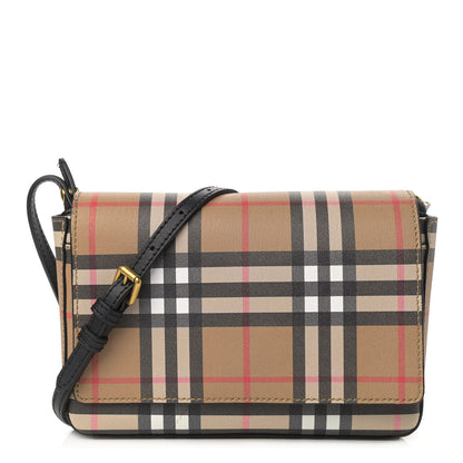 Burberry House Check Tartan Mix Hampshire Crossbody Antique Yellow Black 1 of 12