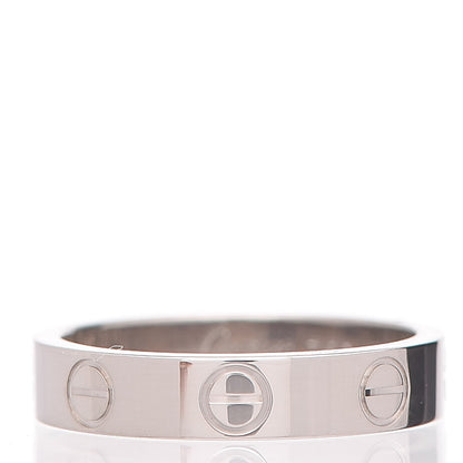Cartier 18K White Gold 3.5mm LOVE Wedding Band Ring 47 4 3 of 4