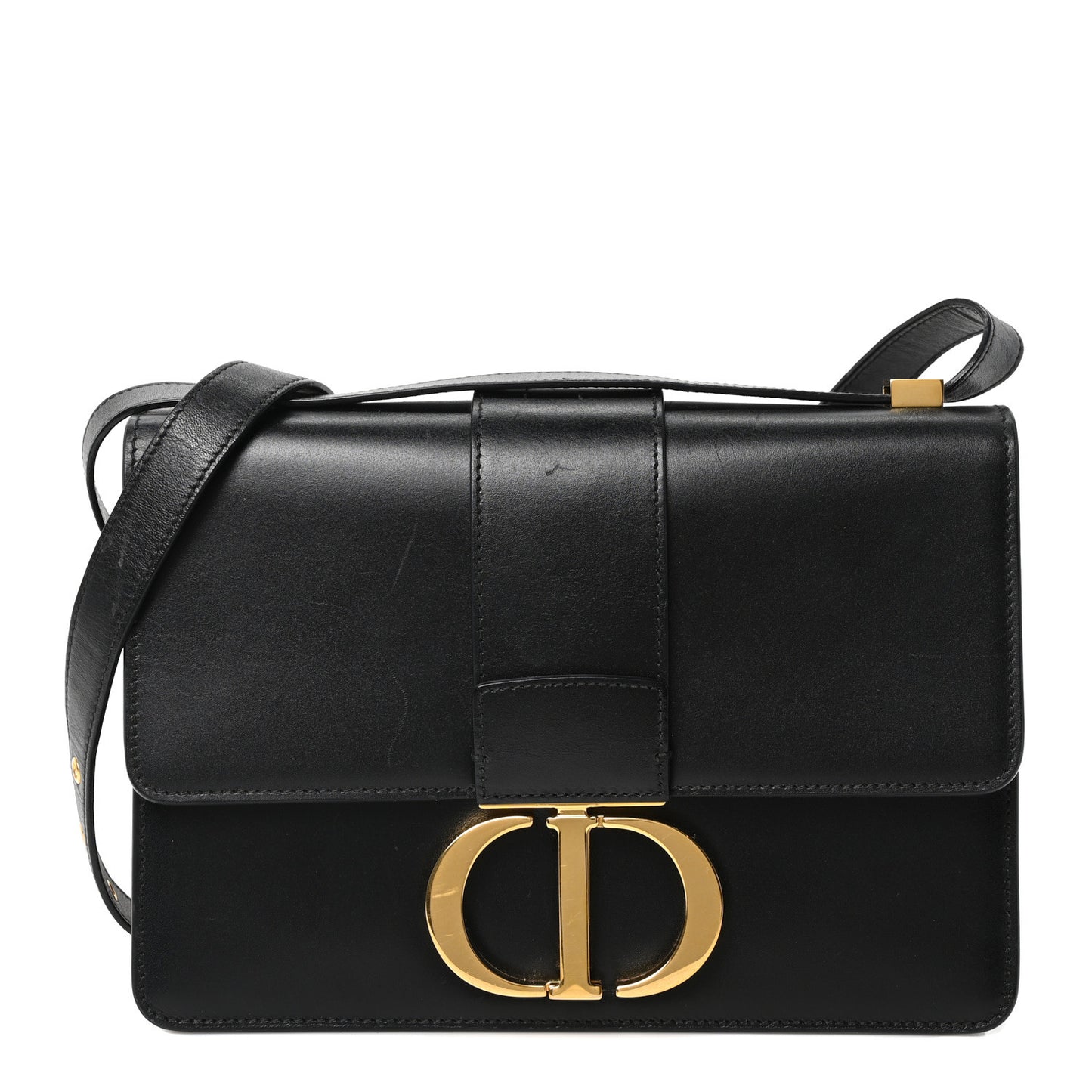 Smooth Calfskin 30 Montaigne Flap Bag Black
