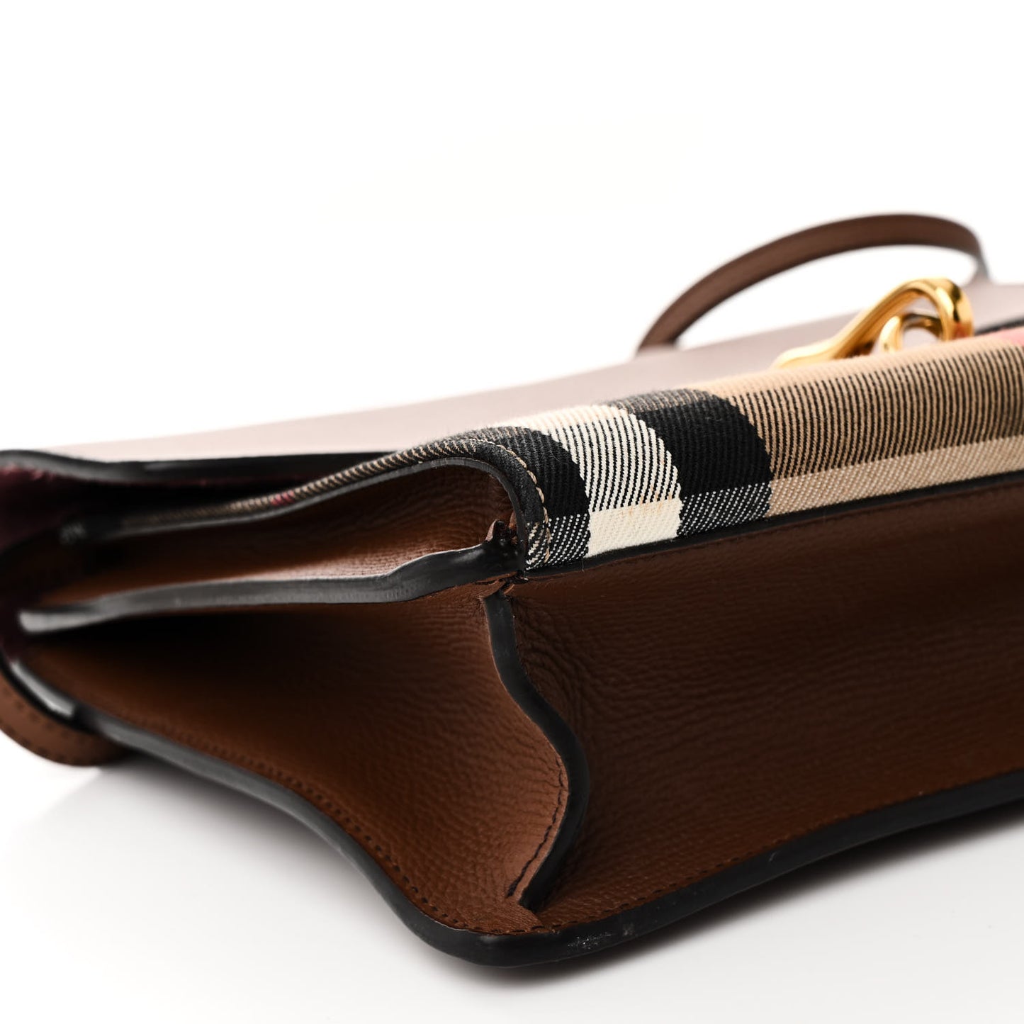 Derby Calfskin House Check Small Macken Crossbody Bag Tan