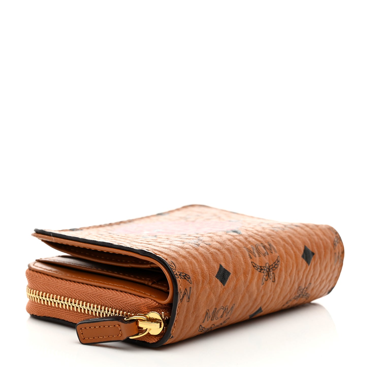 Visetos New Year Series Rooster Mini Zip Around Wallet Cognac