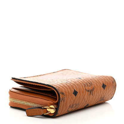 MCM Visetos New Year Series Rooster Mini Zip Around Wallet Cognac 4 of 8