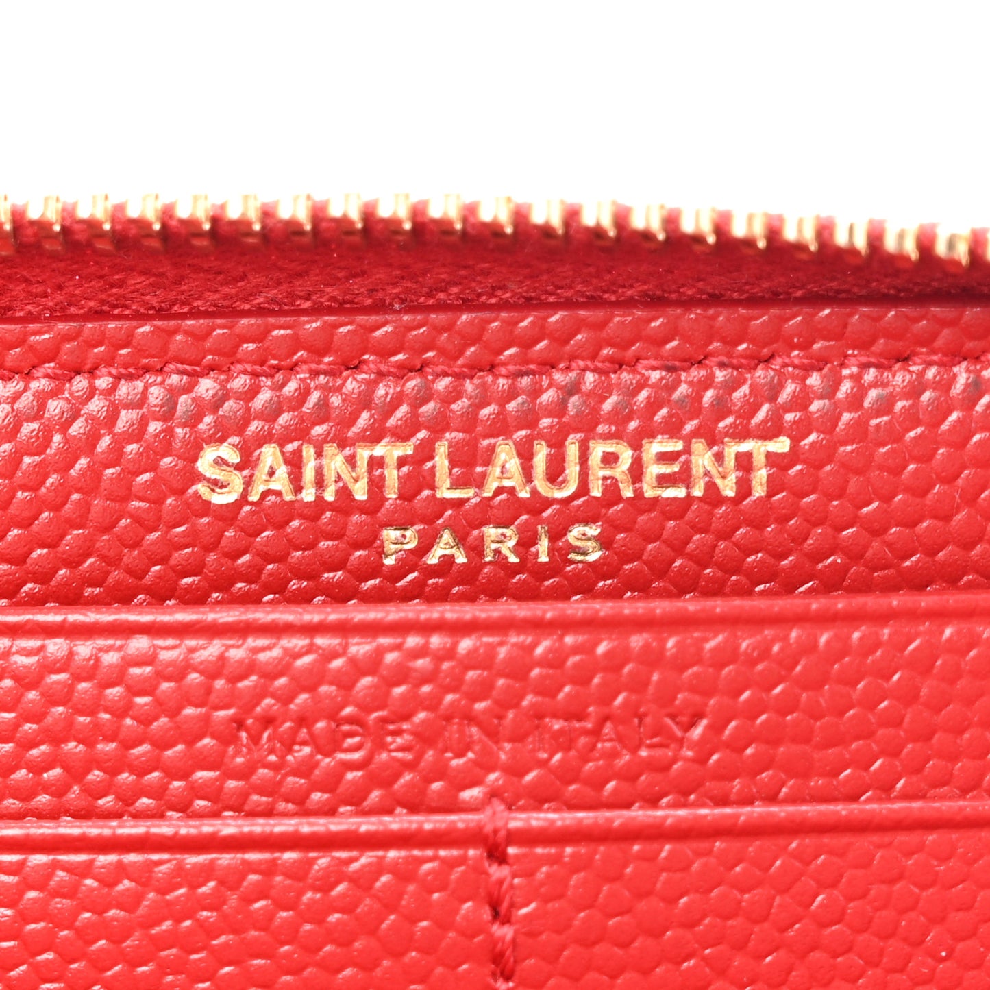 Grain De Poudre Matelasse Chevron Monogram Zip Around Wallet Red