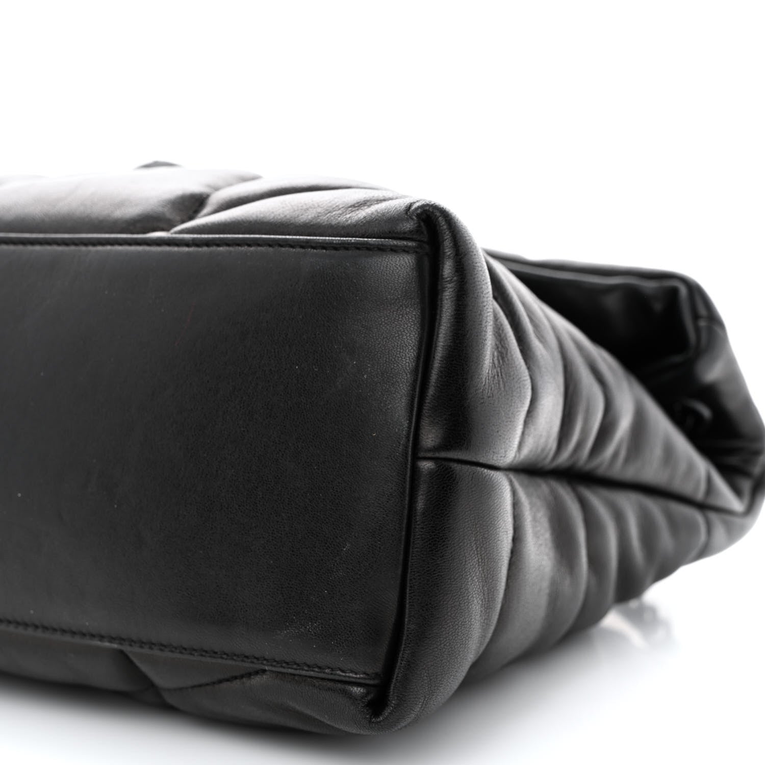 Saint Laurent Lambskin Quilted Monogram Monochrome Medium Loulou Puffer Chain Satchel Black 10 of 10