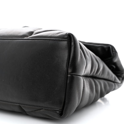 Saint Laurent Lambskin Quilted Monogram Monochrome Medium Loulou Puffer Chain Satchel Black 10 of 10