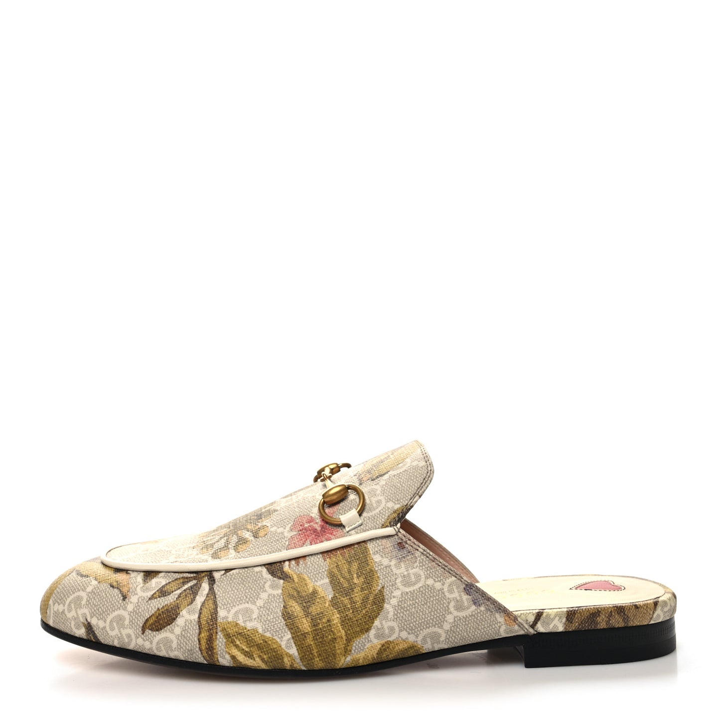 GG Supreme Monogram Malaga Kid Water Flora Womens Princetown Slippers 39 Beige White Multicolor Mystic White
