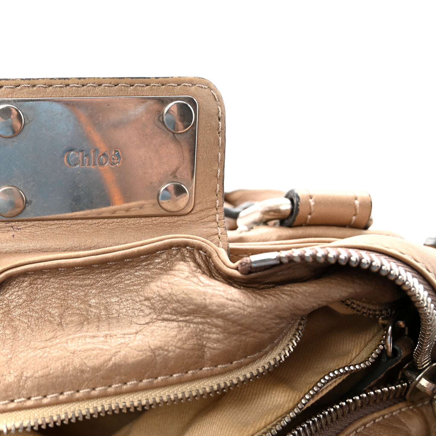 Calfskin Medium Paddington Satchel Beige