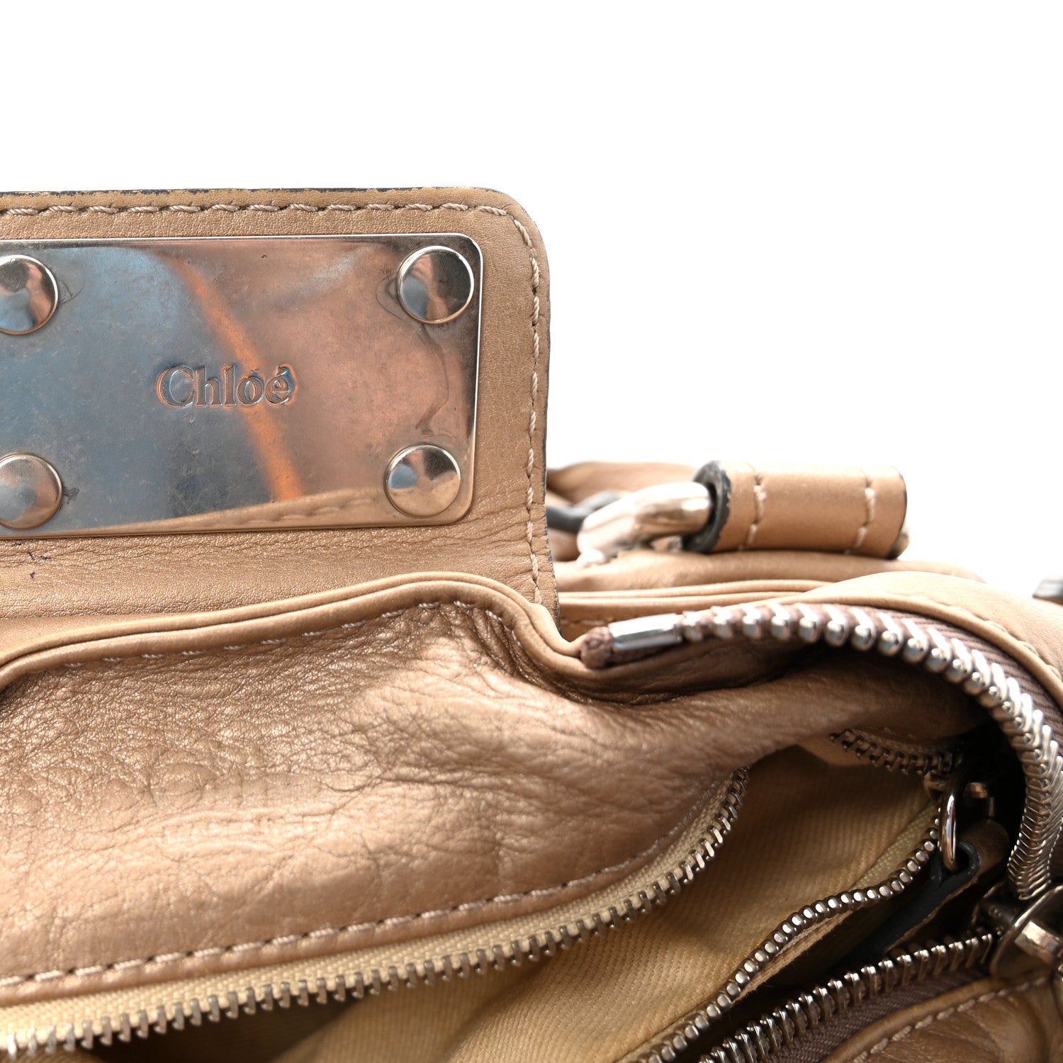 Chloe Calfskin Medium Paddington Satchel Beige 7 of 10