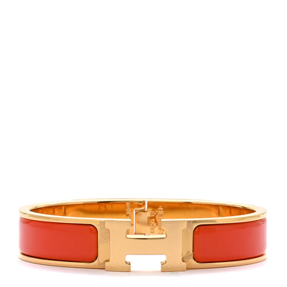 Hermes Enamel Narrow Clic Clac H Bracelet PM Orange 1 of 6