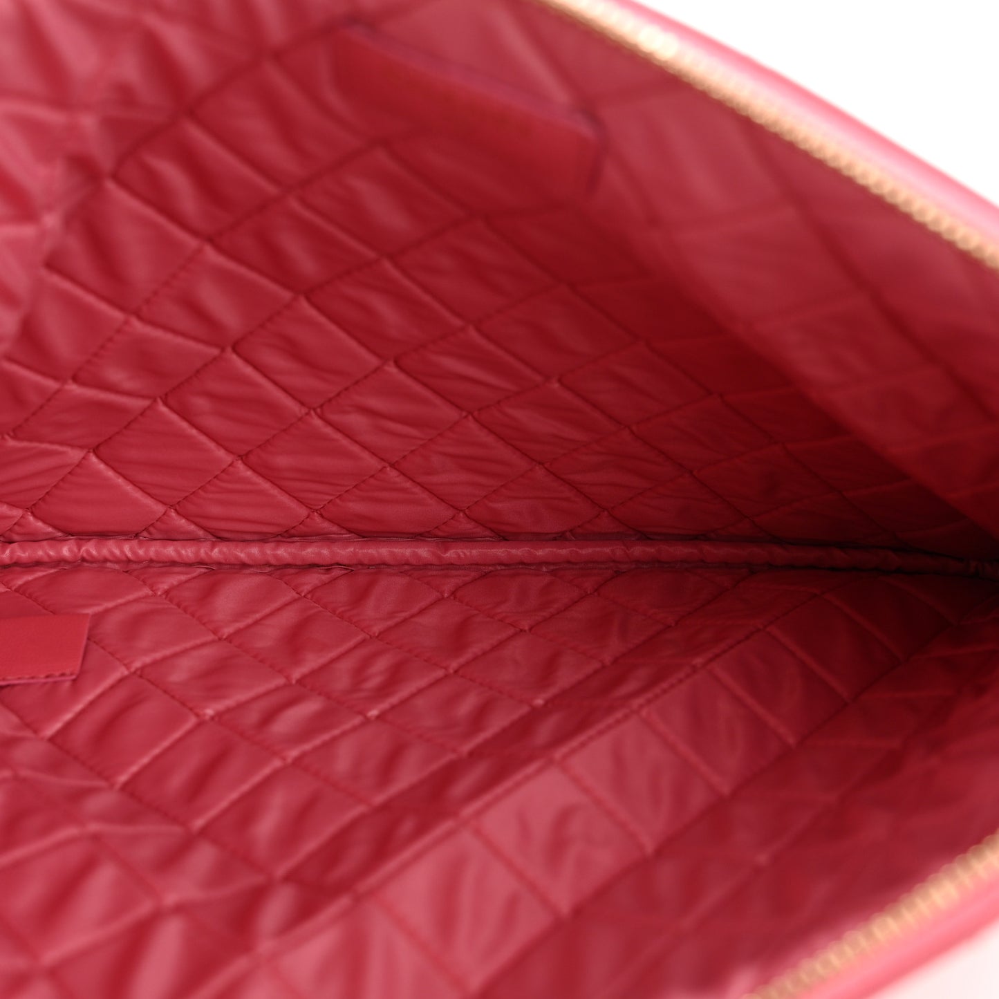 Lambskin Quilted Medium Casino Beauty CC Cosmetic Case Fuchsia