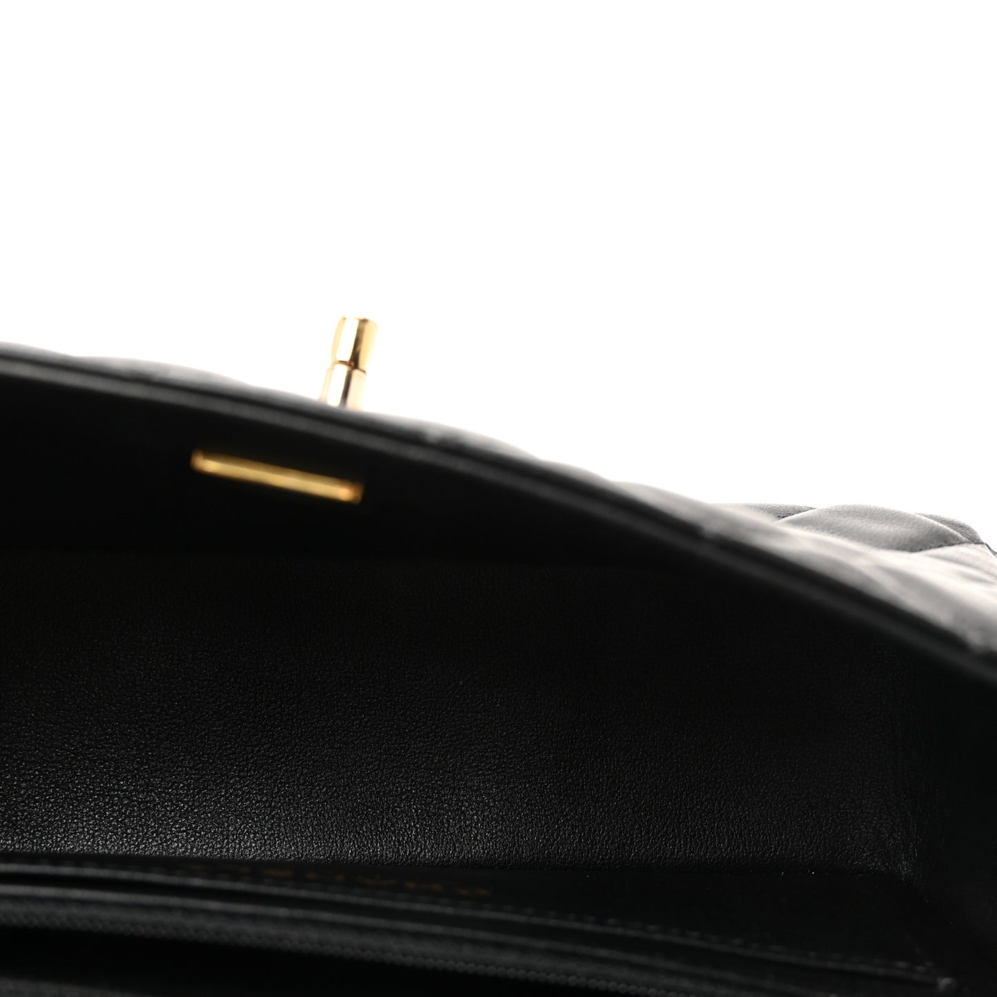 Lambskin Quilted Mini Rectangular Flap Black