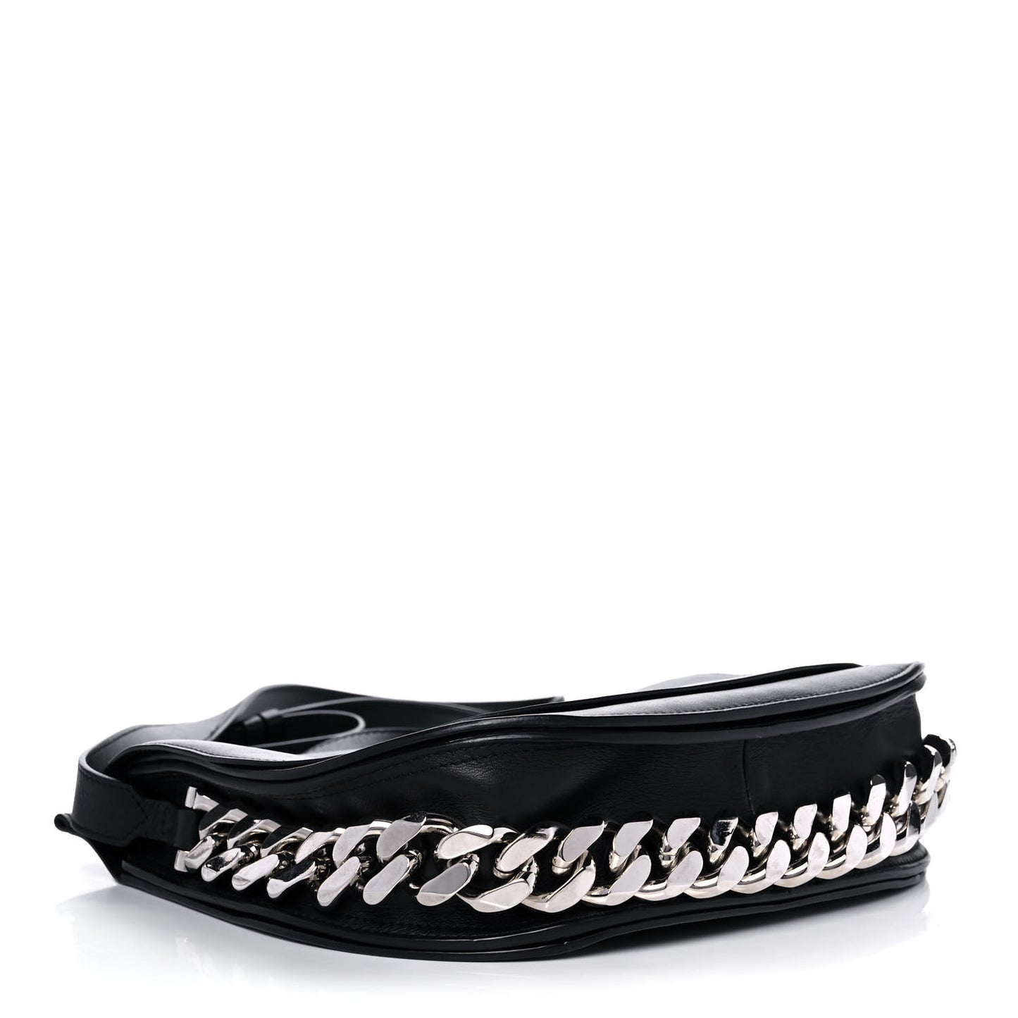 Calfskin Mini Infinity Saddle Bag Black