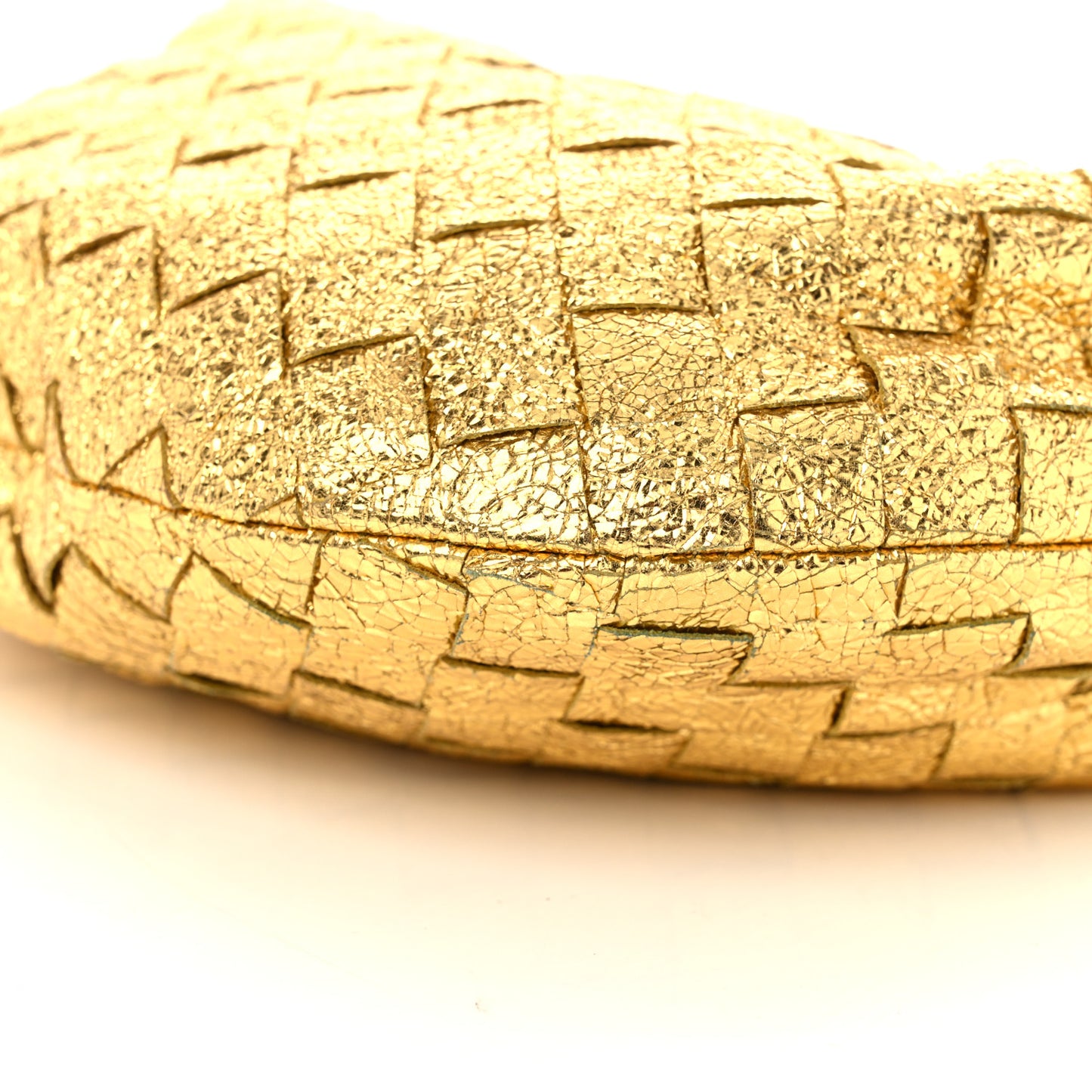 Metallic Nappa Intrecciato Mini Jodie Gold