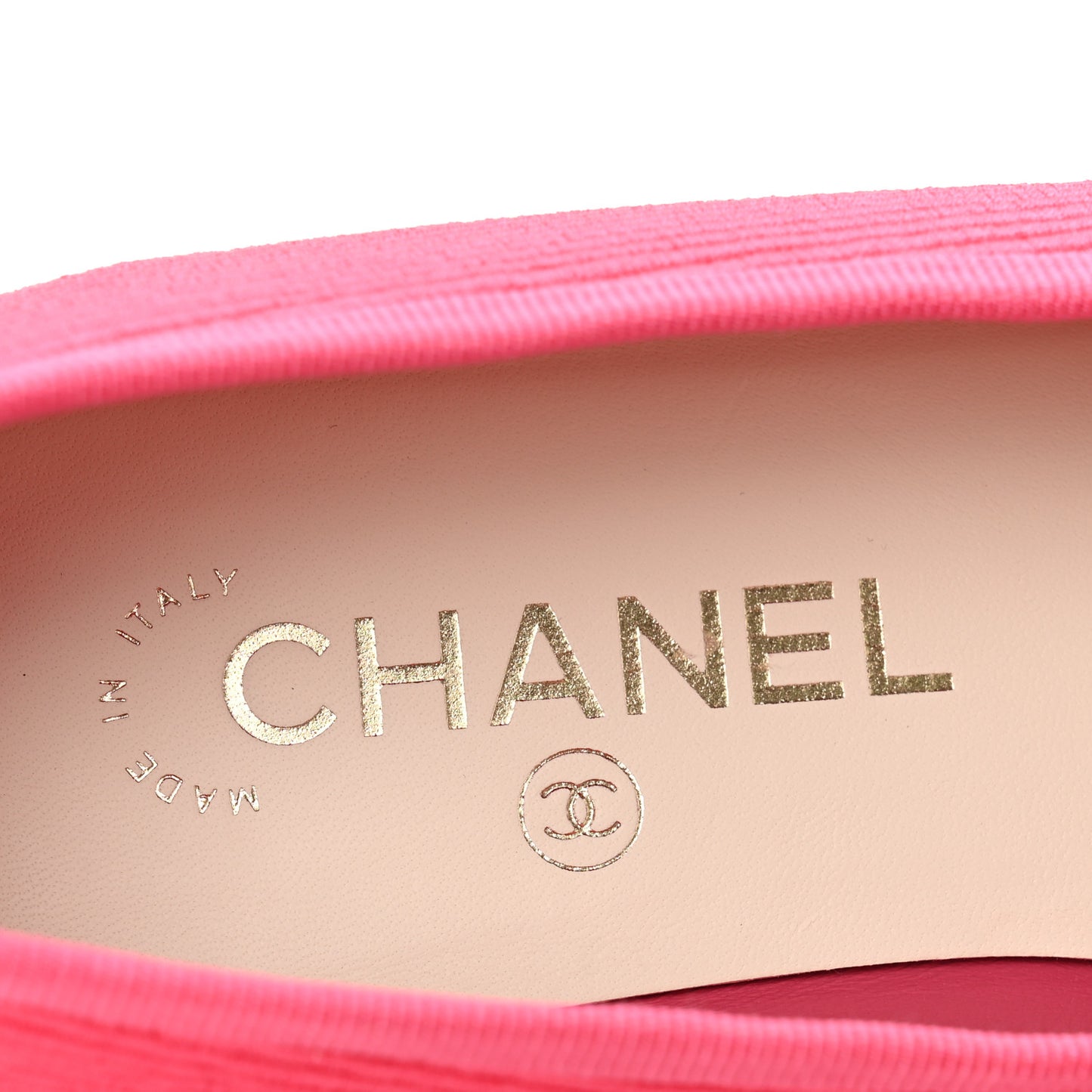 Embroidered Fabric Cap Toe CC Ballerina Flats 37 Dark Pink