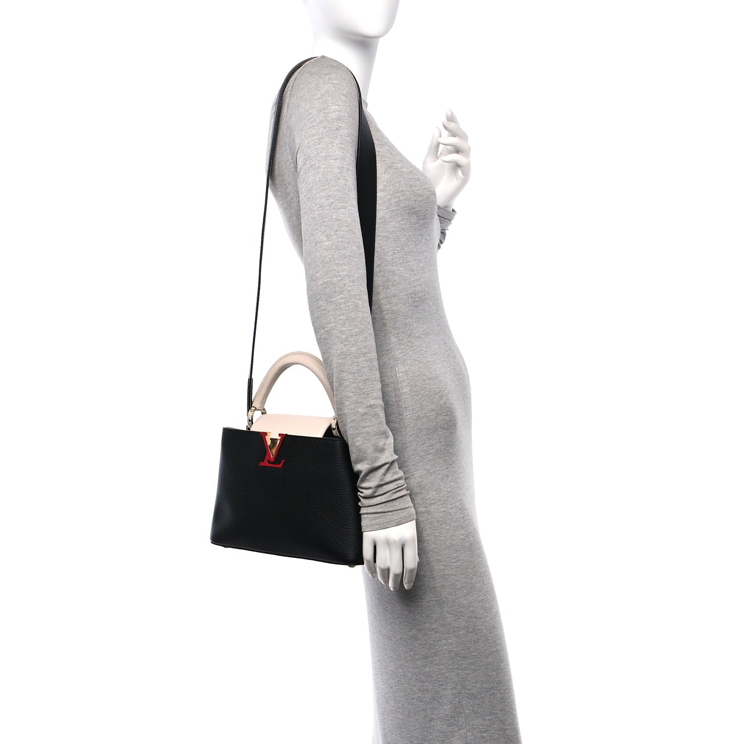 Louis Vuitton Taurillon Capucines BB Black Greige Doux Scarlet 2 of 12