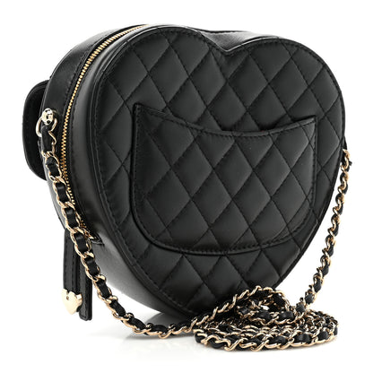 Chanel Lambskin Quilted CC In Love Heart Bag Black 3 of 10