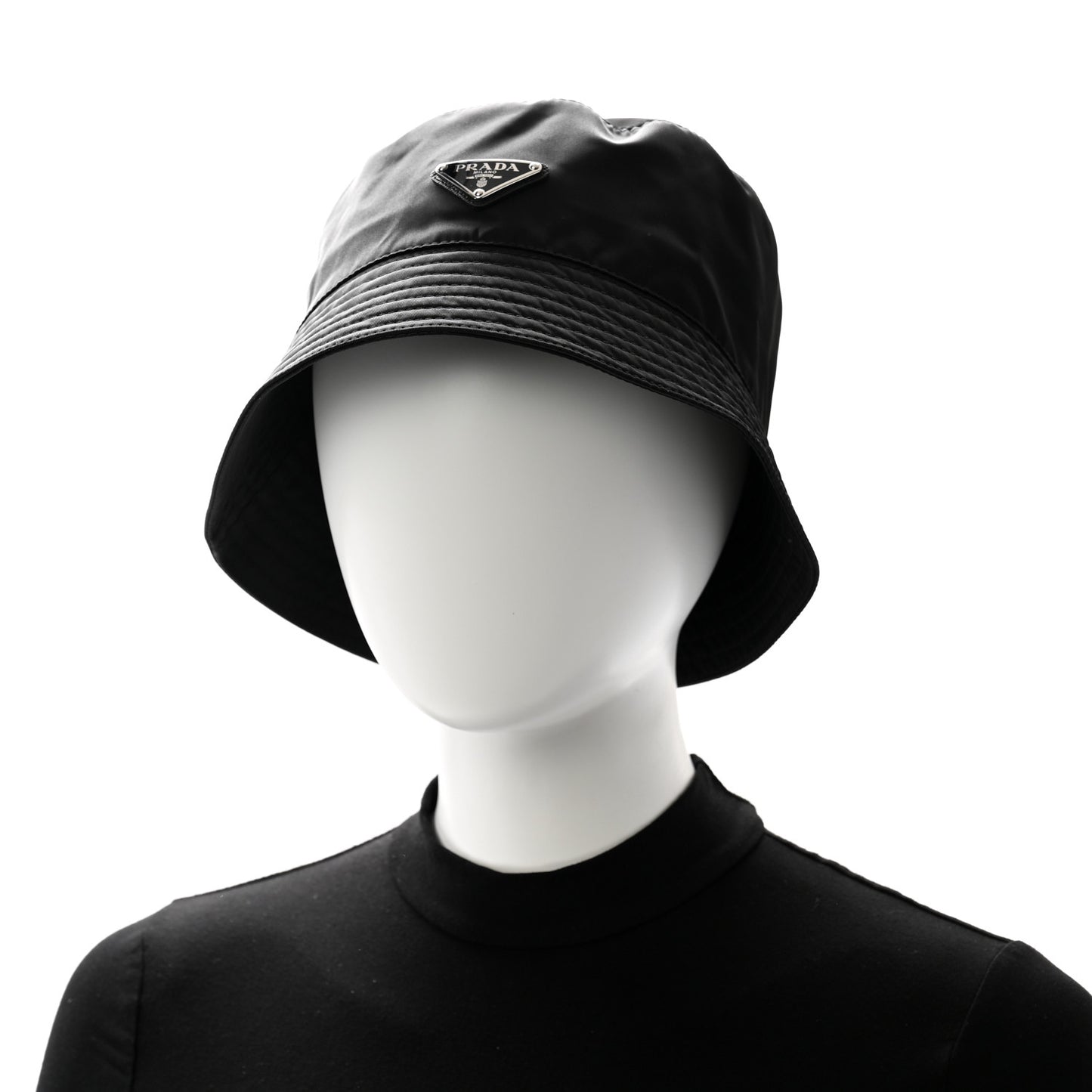 Re-Nylon Metal Triangle Logo Bucket Hat XL Black