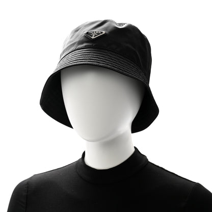 Prada Re-Nylon Metal Triangle Logo Bucket Hat XL Black 2 of 9