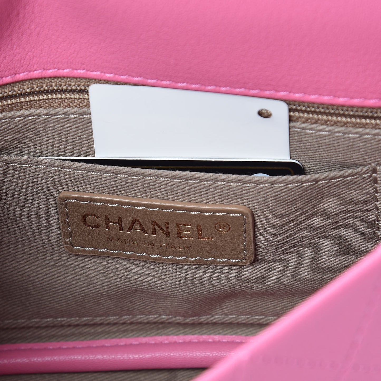 Lambskin Stitched CC Day Flap Bag Pink