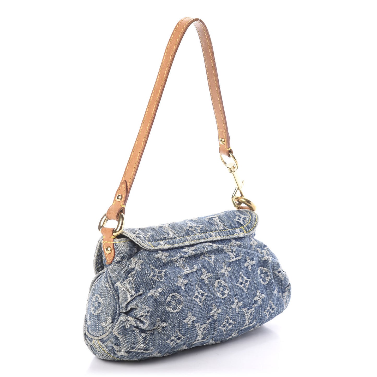 Monogram Denim Mini Pleaty Blue