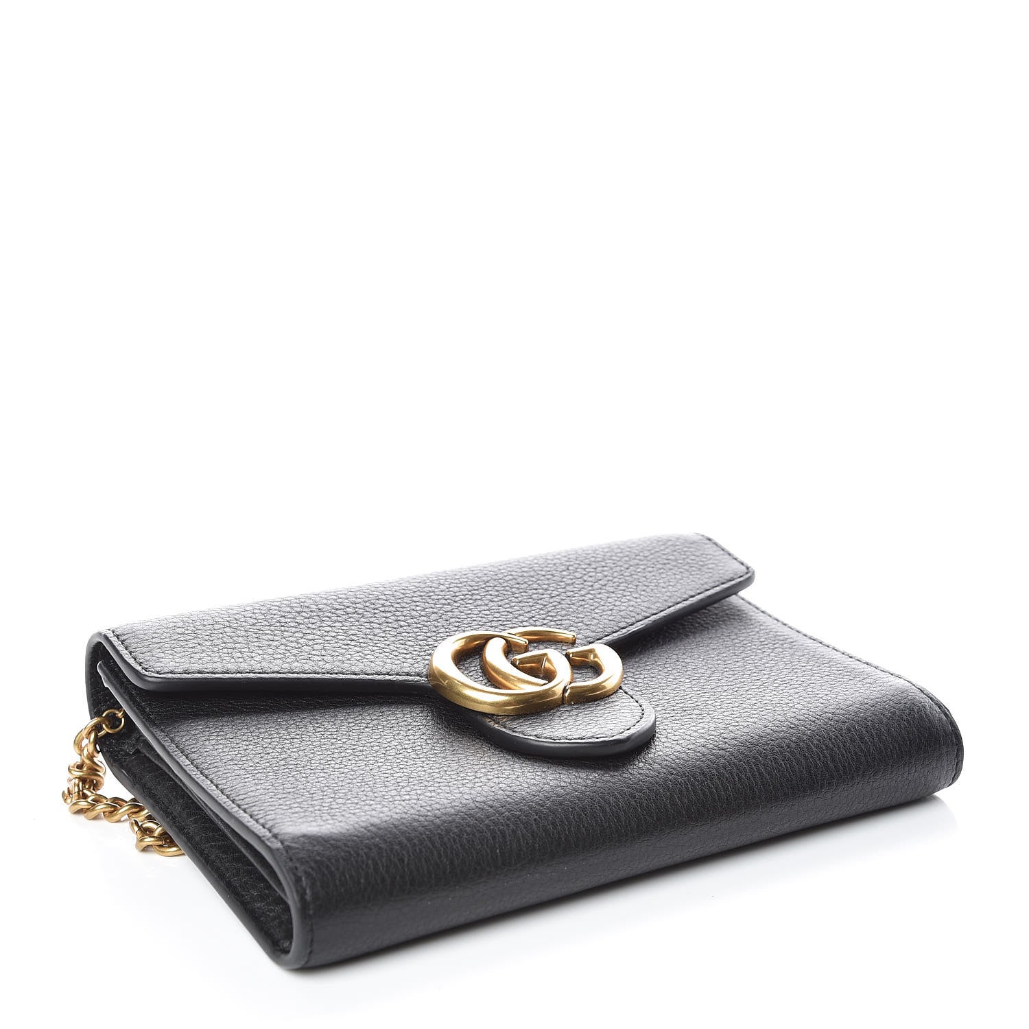 Gucci Calfskin GG Marmont Chain Wallet Black 4 of 9