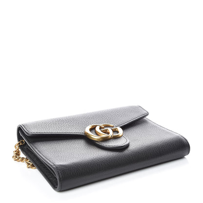 Gucci Calfskin GG Marmont Chain Wallet Black 4 of 9