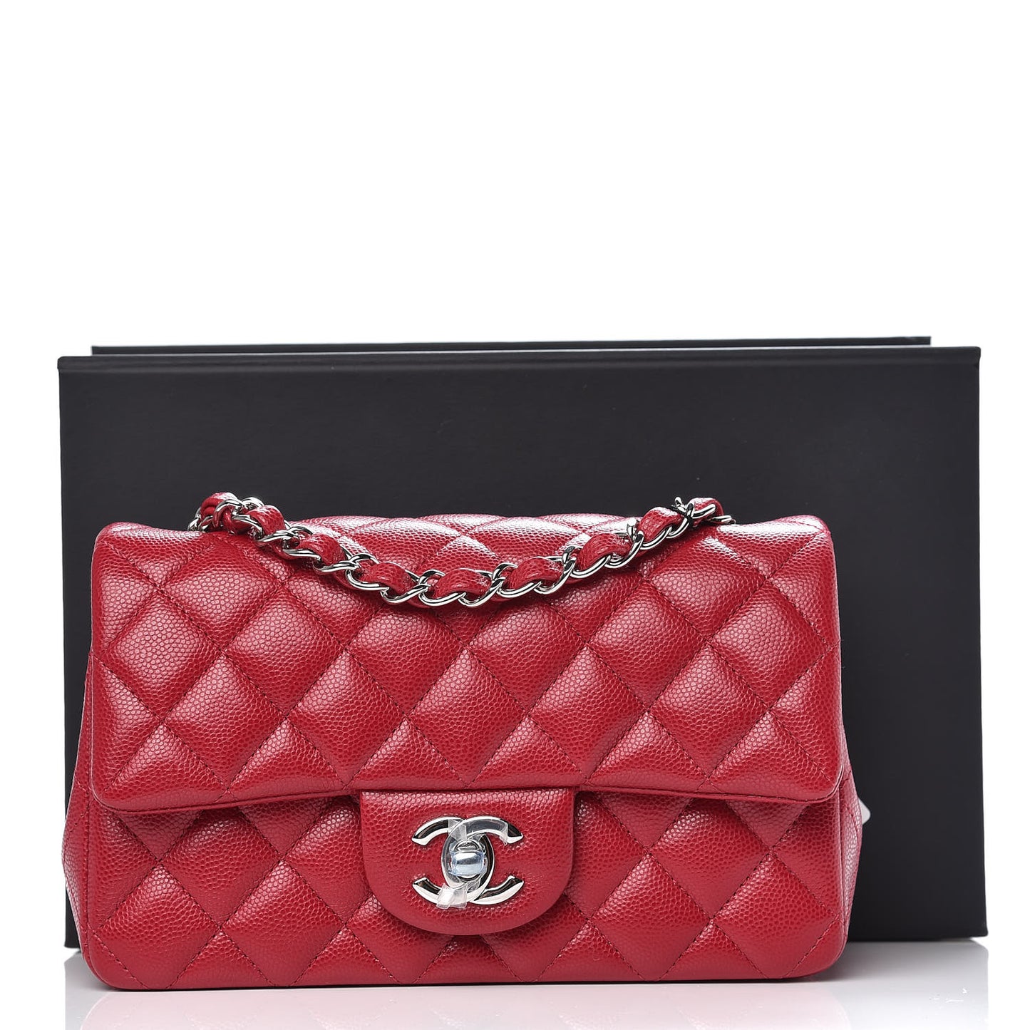 Caviar Quilted Mini Rectangular Flap Pink