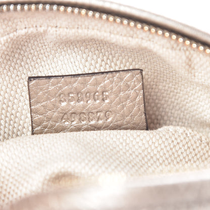 Gucci Metallic Pebbled Calfskin Mini Soho Chain Bag Golden Beige 7 of 9