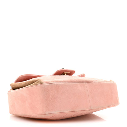 Chanel Suede Chocolate Bar Top Handle Flap Pink Beige 4 of 11