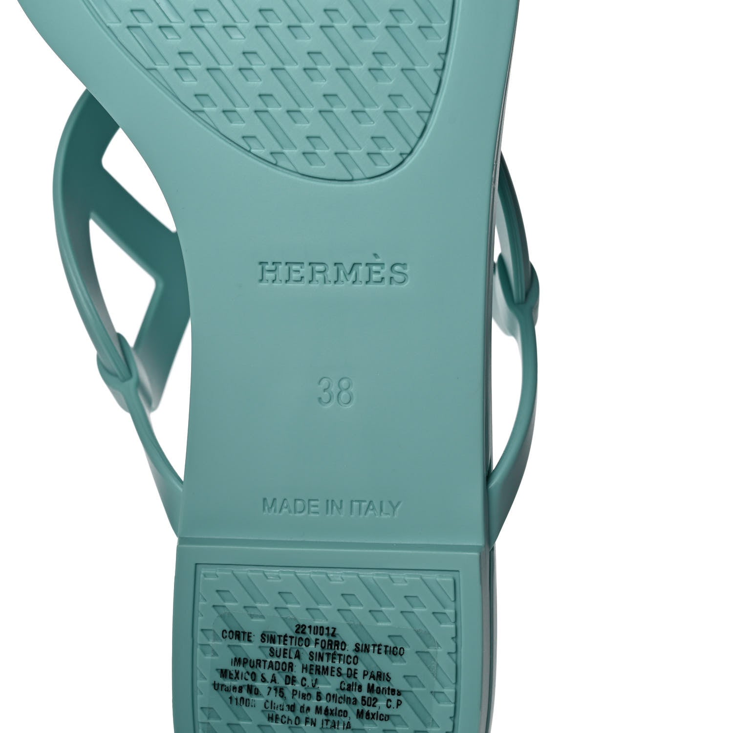 Hermes Rubber Womens Egerie Sandals 38 Vert Embrun 6 of 9