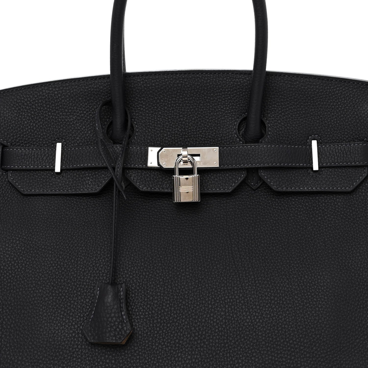 Hermes Togo Bi-Color Horseshoe Birkin 35 Black Etoupe 8 of 13